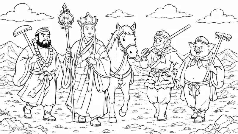 Printable black-and-white coloring page