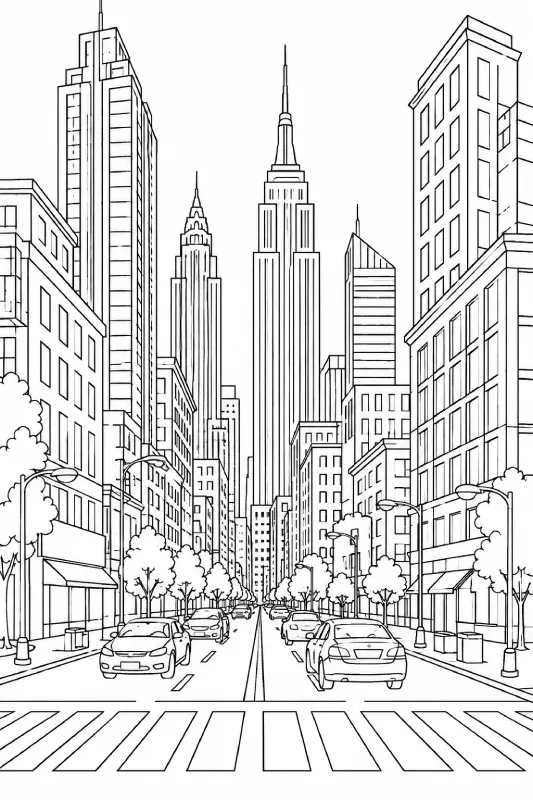 Printable coloring page line art