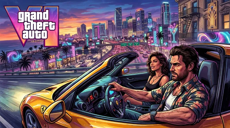 Cinematic GTA 6-inspired video game artwork generated with AI