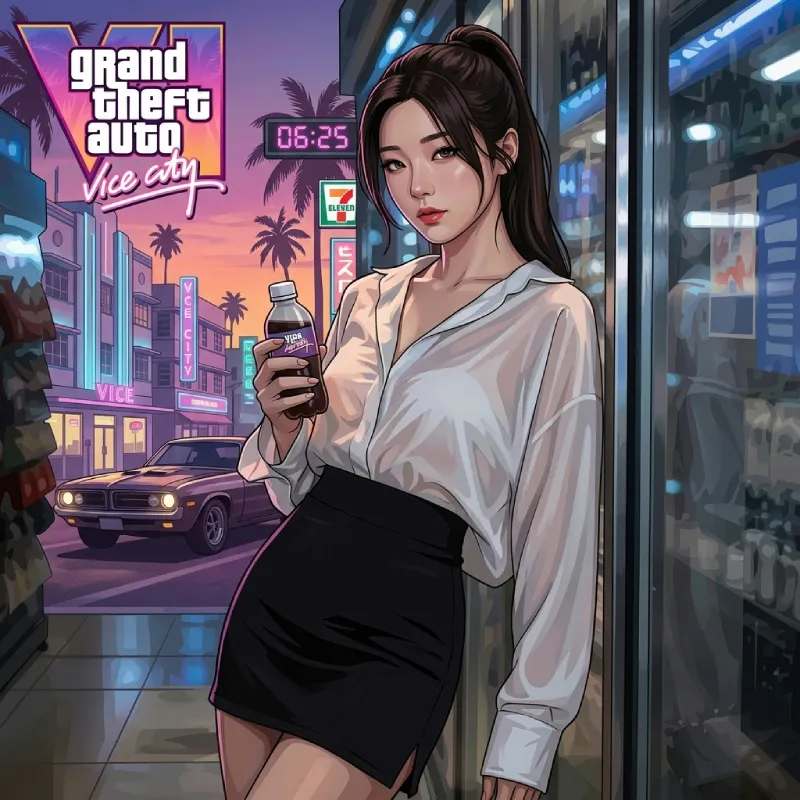 GTA-inspired scene generated from a reference photo